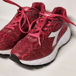 Diadora Pink Nylon Lace Up Low Top Running Sneakers Shoe Size 8.5